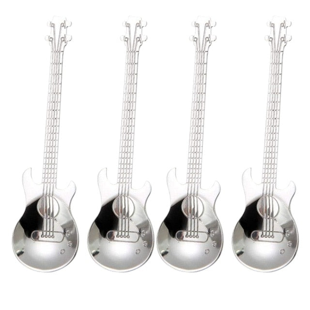 Guitar Coffee Teaspoons, 4 Pcs