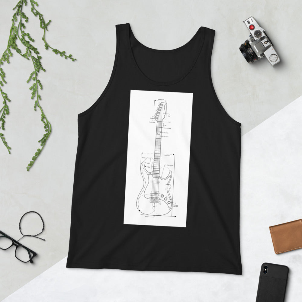 Blueprint Tank Top (White Design)